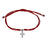 Pulsera Plata 925 Hilo Rojo Trenzado Cruz / Todojoyas