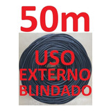 Cabo Rede Cat5e Preto 50m Externo Blindado Net Pronto Usar