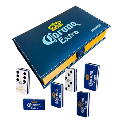 Dominó Profesional Acrílico Corazón Extra Azul + Baraja Española Domino's Azteca | Envío gratis