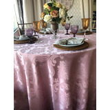 Toalha De Mesa Redonda 2,60mt Diametro Jacquard Alice Decor