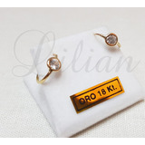 Aros Oro 18k Argollas Cok Piedras Cubic 1 Grs 12 Mm