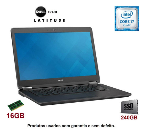 Notebook Dell I7 5ª Gen 16gb / Ssd / Com Garantia E N.f 