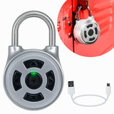 Mini Candado Bluetooth Inteligente Recargable Usb Smart Lock Color Plateado