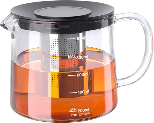 Tetera De Vidrio Kunch De 1000 Ml Con Infusor Extraíble