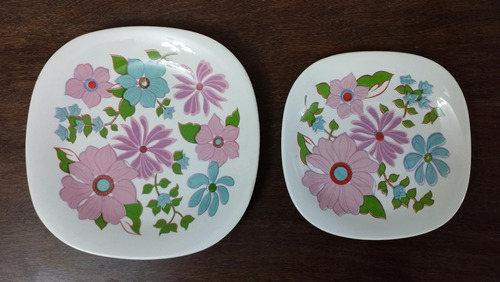 Platos Porcelana Lozadur Festival Flores Pack 2