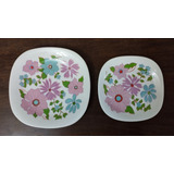 Platos Porcelana Lozadur Festival Flores Pack 2