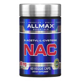 Allmax Nac (n-acetil-l-cisteína) 600 Mg 60 Cápsulas De Sabor Sem Sabor