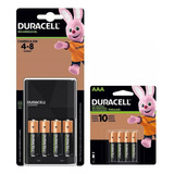 Carregador Duracell 4 Pilhas Aa + 4 Pilhas Aaa Recarregavell