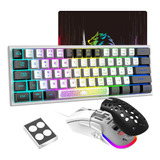 Lexonelec K61 60% Teclado Y Ratón Juegos, Mini Teclado Led Y