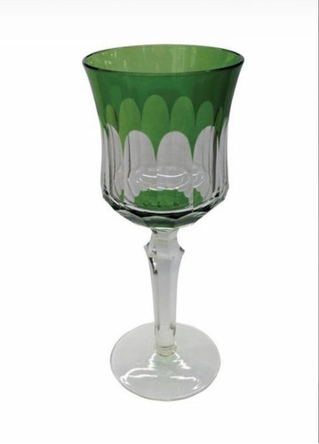 Taça De Água Em Vidro Lapidado Verde 6pçs(tr0193)