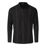 Camisas Casual Guayabera Cubana Para Hombre Manga Larga