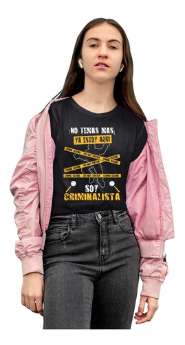 Playeras Casuales Economica Negra De Dama Criminologo