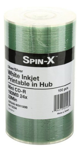 Spin-x 100 24x Mini Cd-r Medios En Blanco 22min 193mb Concen