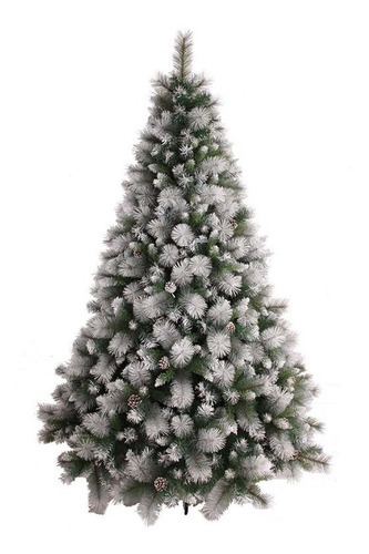 Árvore De Natal Pinheiro Nevado Luxo C/ Pinhas 1,20m
