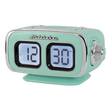 Radio Reloj Retro Lcd Con Usb Y Bluetooth (teal)