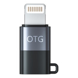 Adaptador Usb Tipo C P/ Lightning Para iPhone Fone Microfone Cor Preto E Cinza