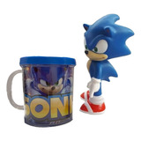 Boneco Sonic 16cm Sega Coleção + Caneca Personalizada 350ml 