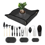 Kit De Jardinería Compacto Con 13 Herramientas Y Almohadilla