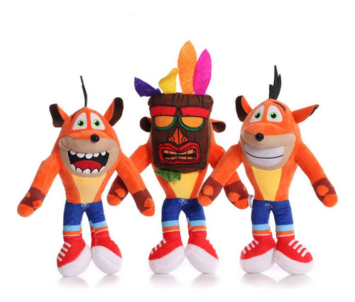 3pcs Crash Bandicoot Peluche Muñeca Juguete Cumpleaño Regalo