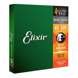 Encordoamento Baixo Elixir Nanoweb 14077 4 Cordas 045 L/med