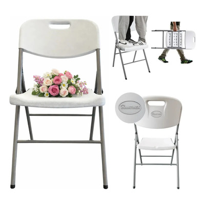 Inmatmex Set De 10 Sillas Blancas Plegables De Plástico Para Negocio Color Blanco Lisa | Envío gratis