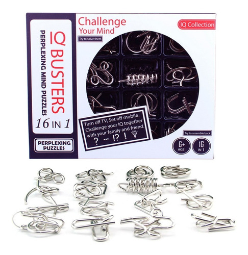 16 Pcs Rompecabezas De Alambre De Metal, Juguetes Educativos