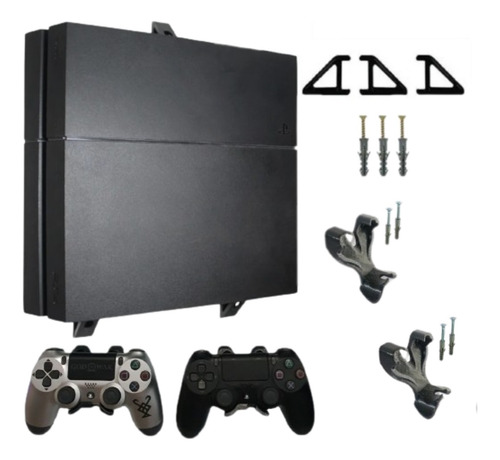 Suporte Parede Playstation 4 Fat (console+ 2 Controles)preto