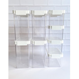 Set X 8 Contenedor Organizador Taper Hermético Acrílico 