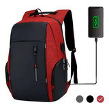 Mochila Con Función De Carga Usb Mochila De Gran Capacidad Color Rojo