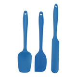 Espátulas De Silicona Kit Para Cocina Hornear Azul 3pzs