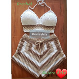 Top Crop  Y Short Crochet