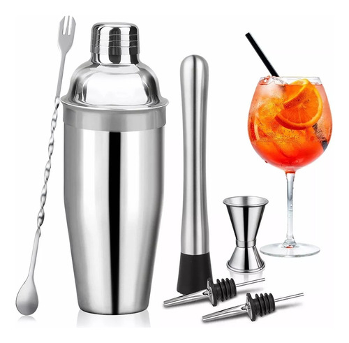 Kit De Coctelera Shaker Cocktail Bar Boston Profesional 6pzs