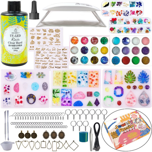 Uv Resin Kit With Light, 171pcs Resin Molds Silicone Kit Bun