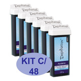 Kit 48 Ceras Depilatórias Roll-on Azuleno 100 G Depilwax