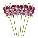Kit Com 6 Plantas Artificiais Orquídea 3d Arranjo Realista
