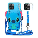 Funda Para Galaxy A32 5g C/monedero Cartoon,correa - Stitch 