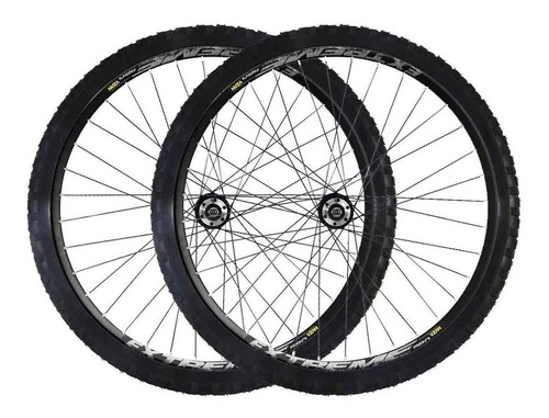 Roda 29 Vzan Extreme 36f Preto Com Cubo K7 Pneus E Câmaras