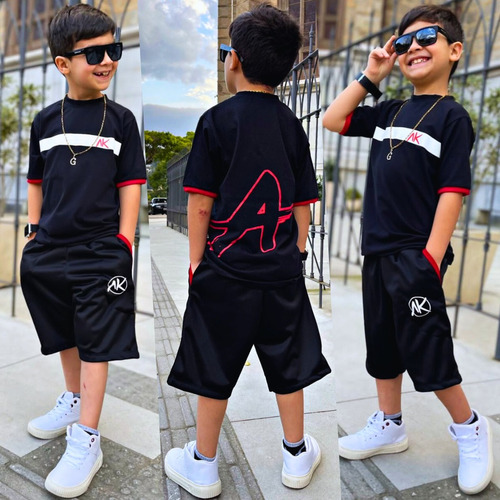 Conjunto Masculino Kit Roupa Infantil 2 Peças Verão Top