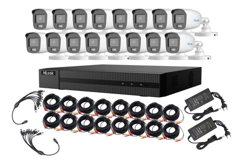 Kit Hilook Dvr 16ch 16 Camaras Full Color Smart Fhd 1080p