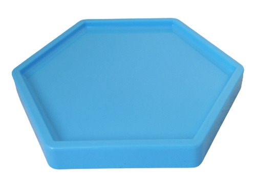 Bandeja Sextavada Dubai Plástica Azul Grande Decorativa Mesa