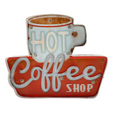 Vintage Metal Tinsigncoffee Plaque Caja Con Lámpara Led Bar