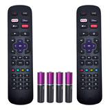 Kit 2 Controle Remoto Para Tv Philco / Aoc Roku Smart Tv