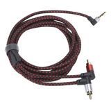 Conector Macho De 90° Y 3,5 Mm A Cable De Audio Macho 2rca,