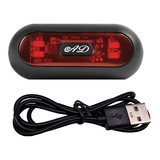 Luz De Aviso Para Casco Aderible Con 3 Pasos Recargable Usb