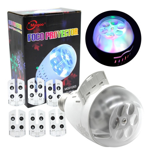 Super Foco Led Proyector Navideño Figuras Y Movimiento E27 