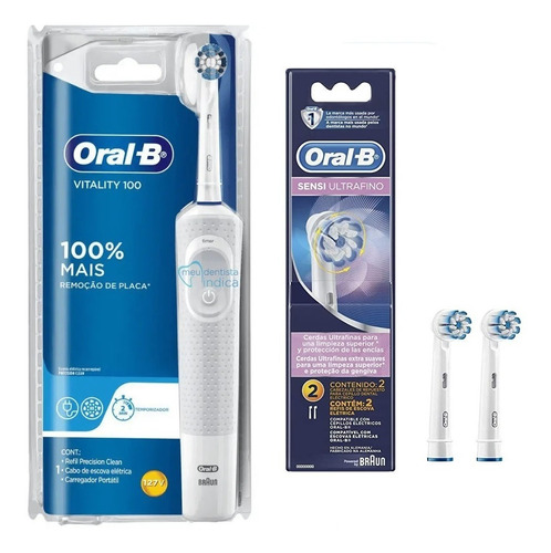 Escova Dental Eletrica Oral-b Vitality+2 Refis Sensi Ul-220v