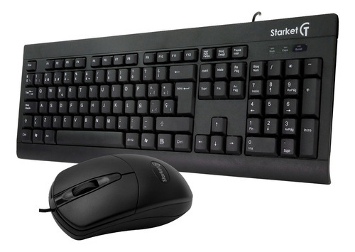 Kit De Teclado Y Mouse Starket Sk-003 Español Color Negro