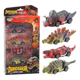 Carros Dinosaurios Kit De Impulso Juguete Didactico X 4 