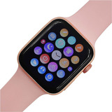 Smartwatch W26+ Plus Con Bluetooth Llamadas Msj Android Ios Color De La Caja Dorado Color De La Malla Rosa Color Del Bisel Rosa Diseño De La Malla Silicona