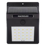 Aplique Reflector Led Solar Fotocelula 1.5w Exterior Ip54. Carcasa Negro Luz Blanco Frío